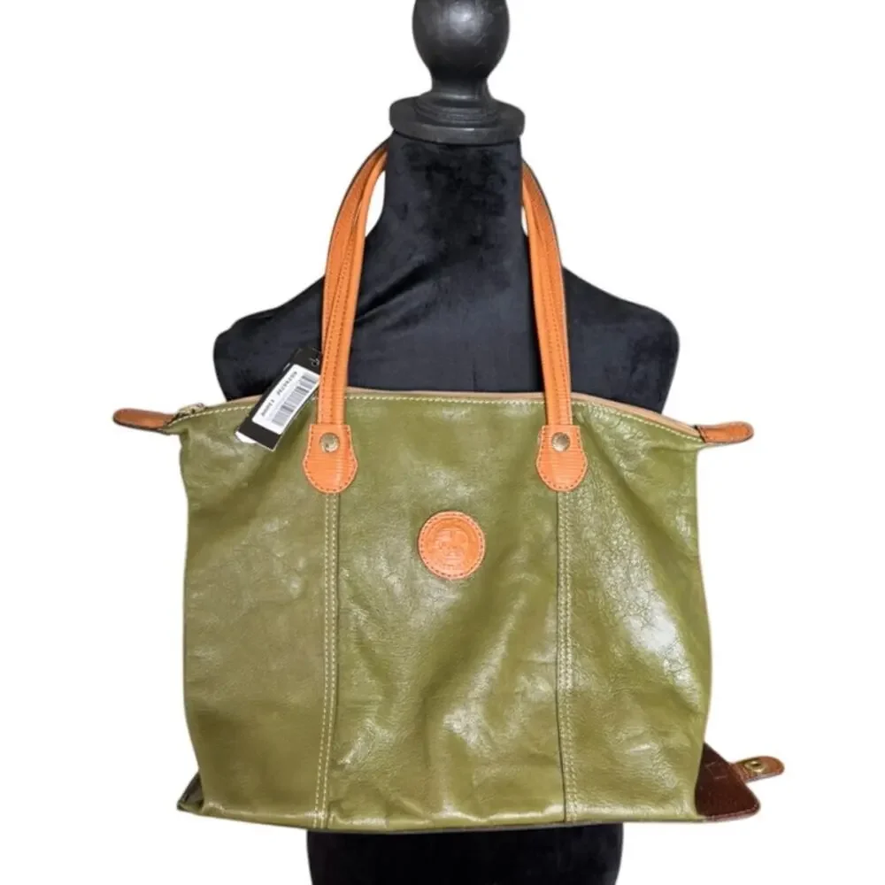NWT RARE Rossi & Carusso Saddle Brown TRIPOLI Tote Bag